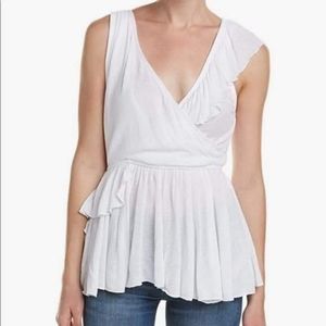 Free People Float Away Asymmetrical Ruffle Tank